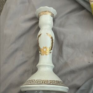 Elegant White and Gold Candle Holder VINTAGE